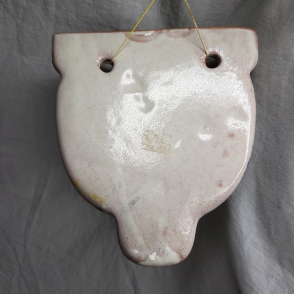 Mexican Glazed Clay Wall Pocket Oranges Plant Drainage Holes - Picture 4 of 7